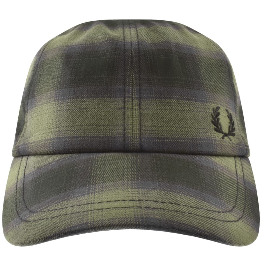 Fred Perry Blurred Check Cap Green male One Size
